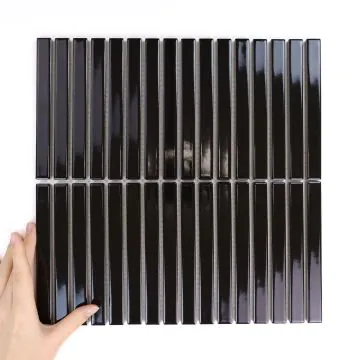 Fliese Stick Schwarz Glänzend