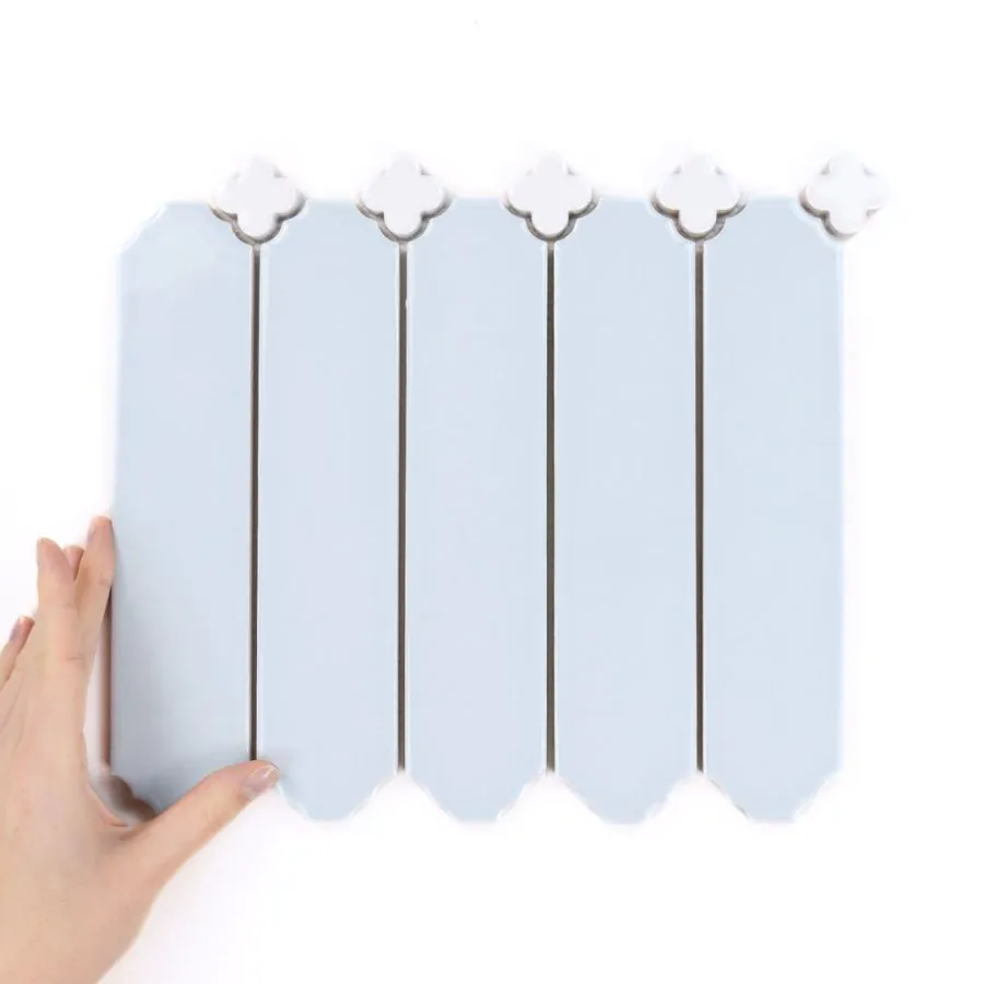 Fliese Cecile Baby Blue Glänzend Klee White