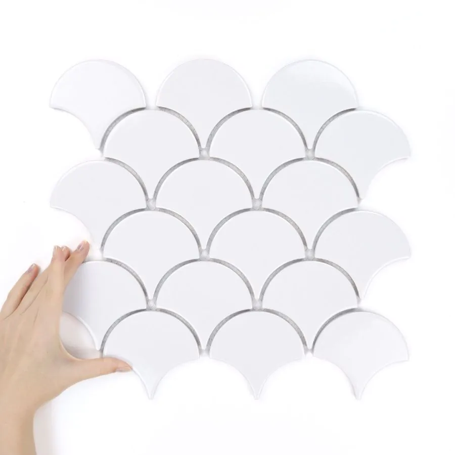 Fliese Flabellum White Glänzend