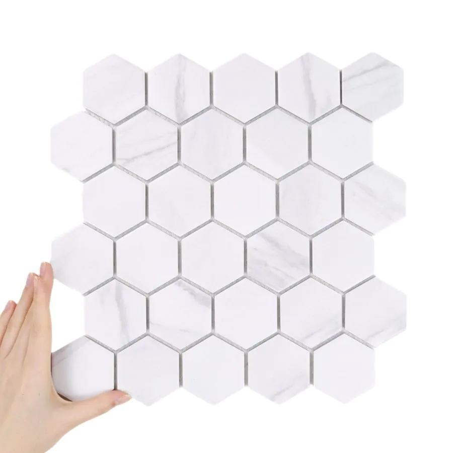 Fliese Hexagon Groß Marble Matt