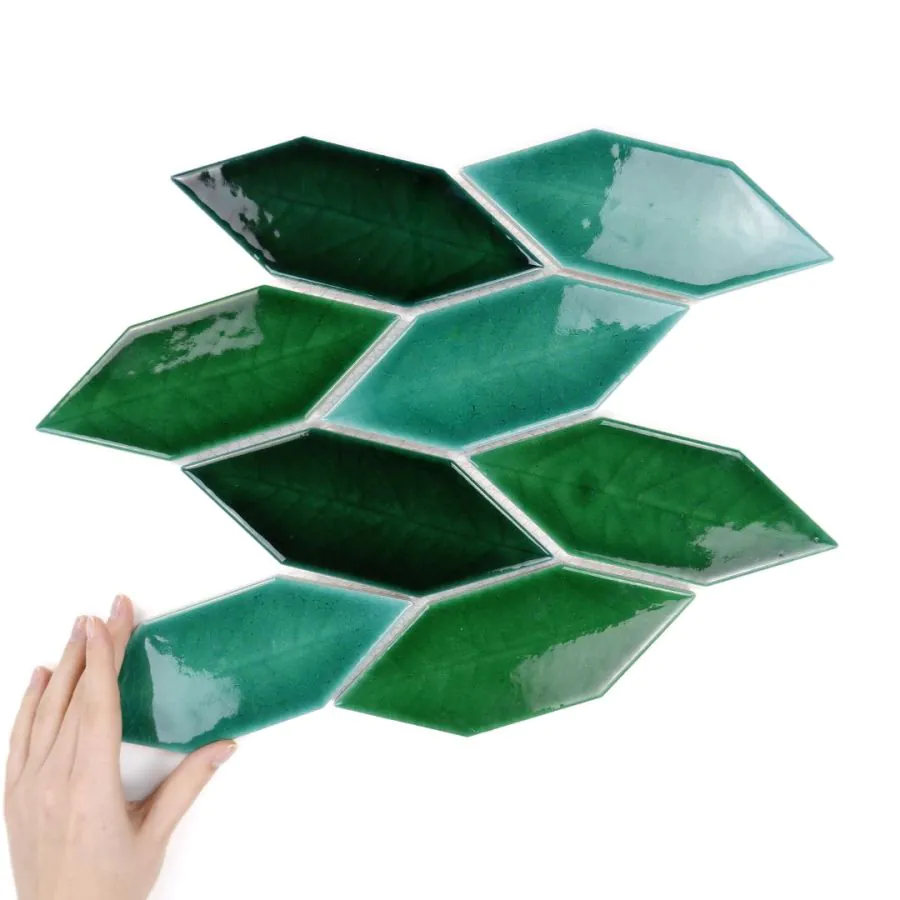 Fliese Spring Leaves Glänzend