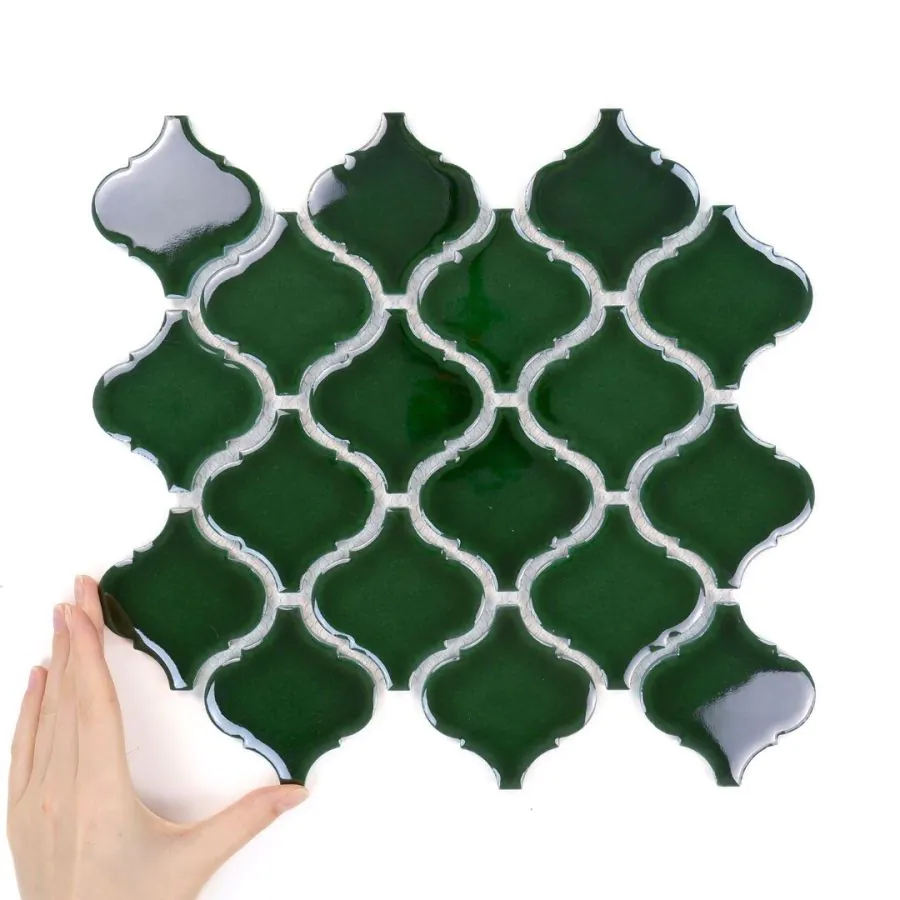 Fliese Arabesque Groß Emerald Glänzend