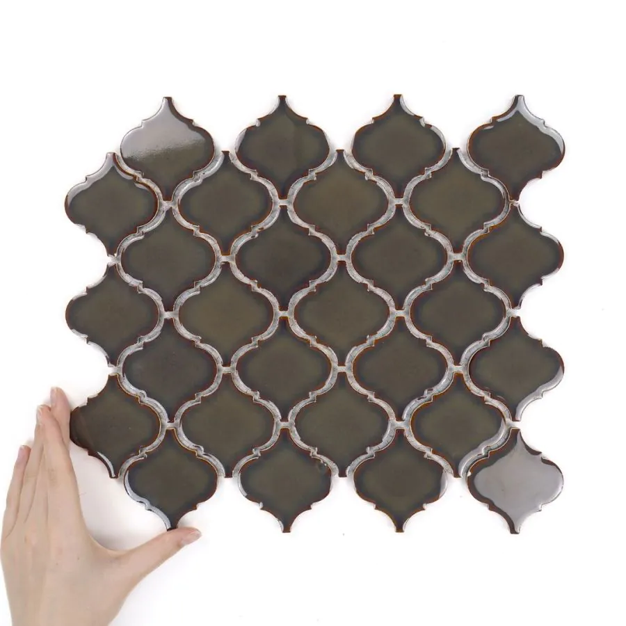 Fliese Arabesque Mittelgroß Smoke Grey Glänzend