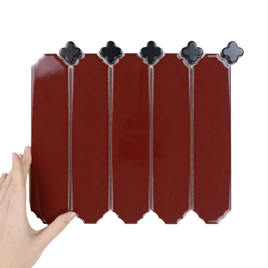 Fliese Cecile Rubin Glänzend Klee Black