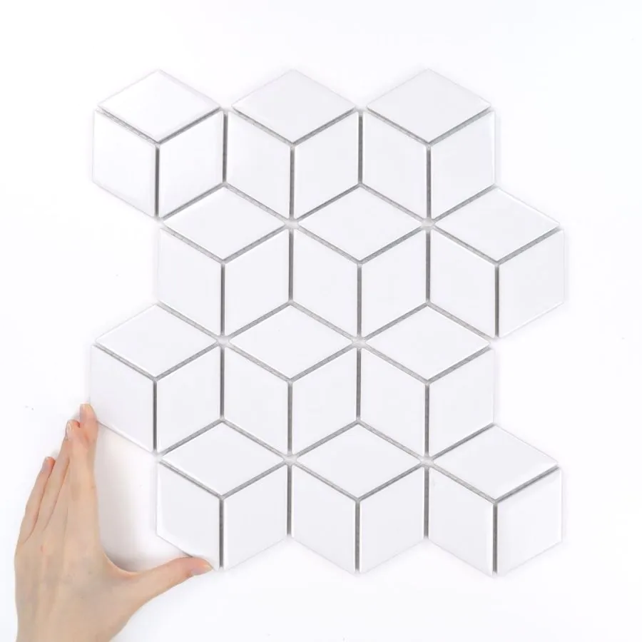 Fliese Diamond White Star Glänzend