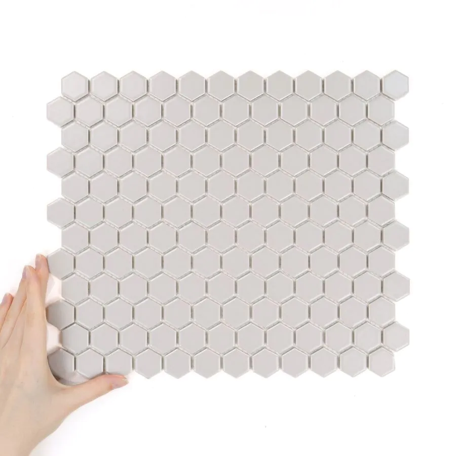 Fliese Hexagon Klein Hellgrau Matt