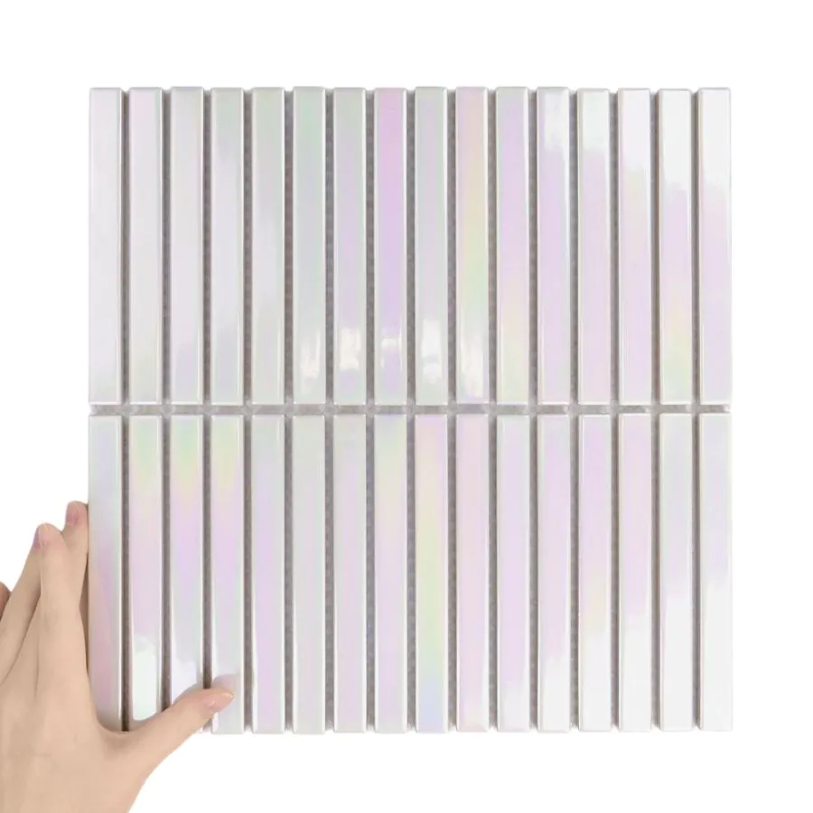 Fliese Stick Holo Weiß Glänzend