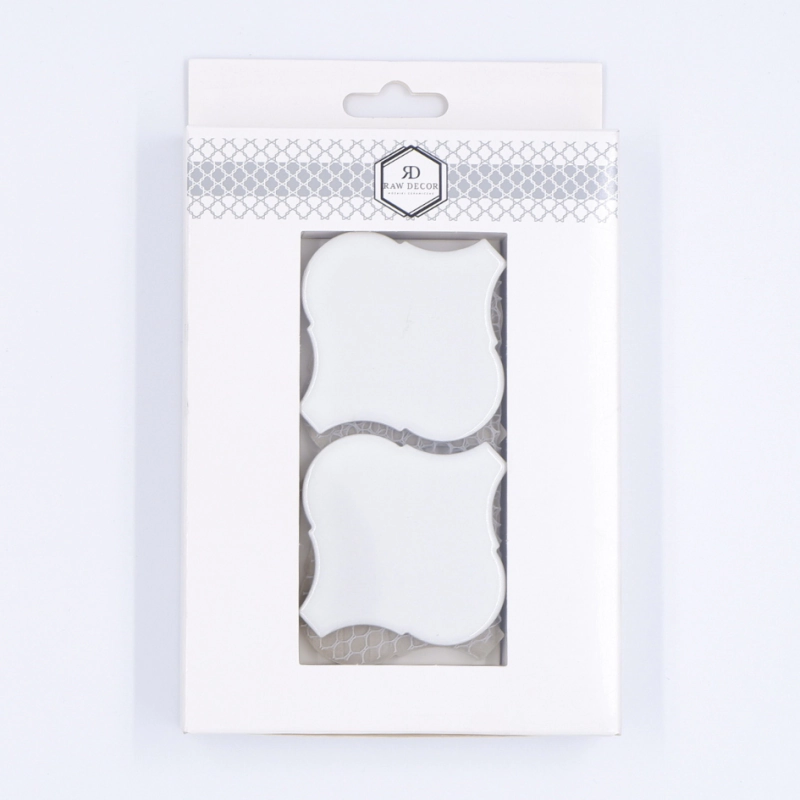 Musterfliese: Arabesque Groß Weiß Glänzend