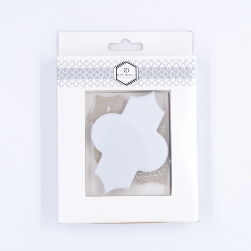 Musterfliese: Arabesque Dover Pure White Glänzend