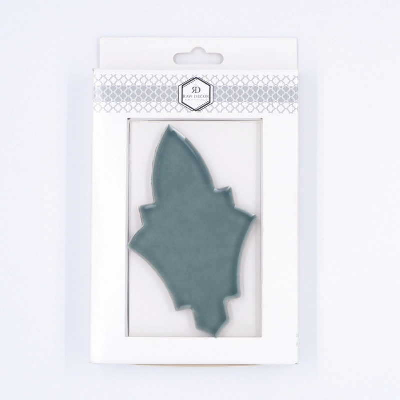 Musterfliese: Arabesque Shield Teal Blue Glänzend