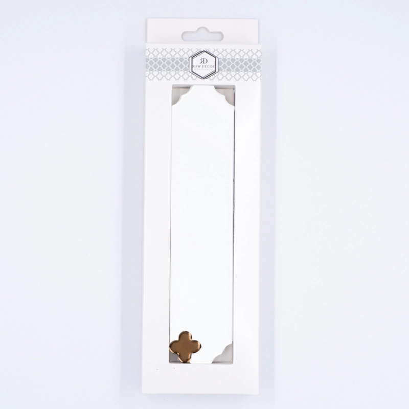 Musterfliese: Cecile White Glänzend Klee Vintage Gold