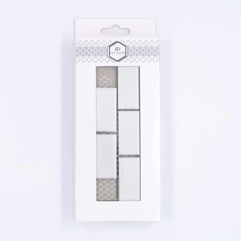 Musterfliese: Mini Ziegel Weiß Glänzend