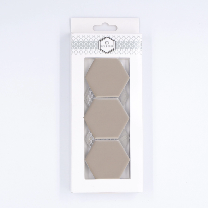 Musterfliese: Hexagon Groß Cafe Latte Glänzend