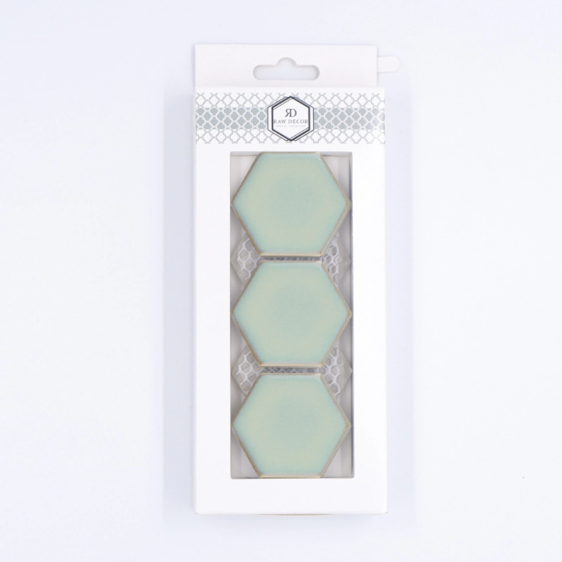 Musterfliese: Hexagon Groß Light Moss Glänzend