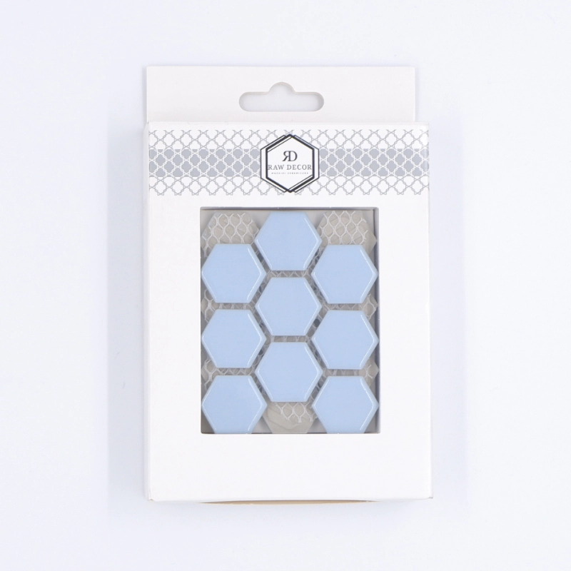 Musterfliese: Hexagon Klein Sky Blue Glänzend