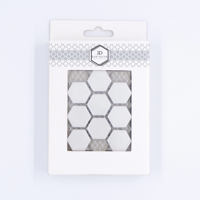 Musterfliese: Hexagon Klein Weiß Glänzend