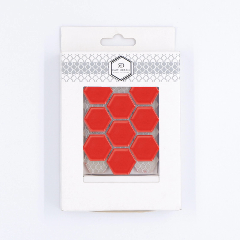 Musterfliese: Hexagon Klein Rot Matt