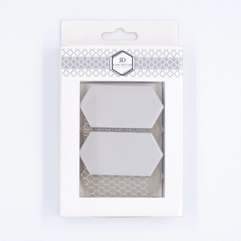 Musterfliese: Hexalong Hellgrau Glänzend