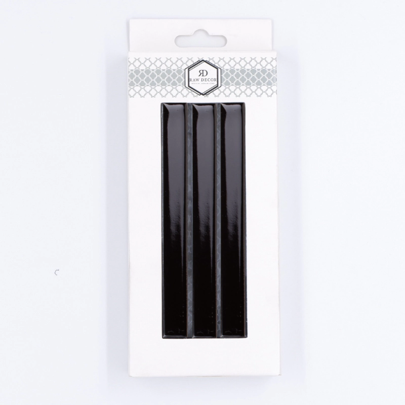 Musterfliese: Stick Schwarz Glänzend