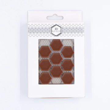 Musterfliese: Hexagon Klein Braun Matt