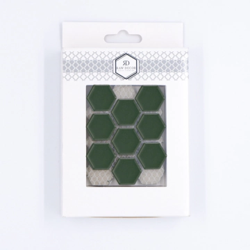 Musterfliese: Hexagon Klein Dunkelgrün Matt