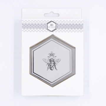 Musterfliese: Hexagon XL Queen Bee Silver - Bee Kollektion