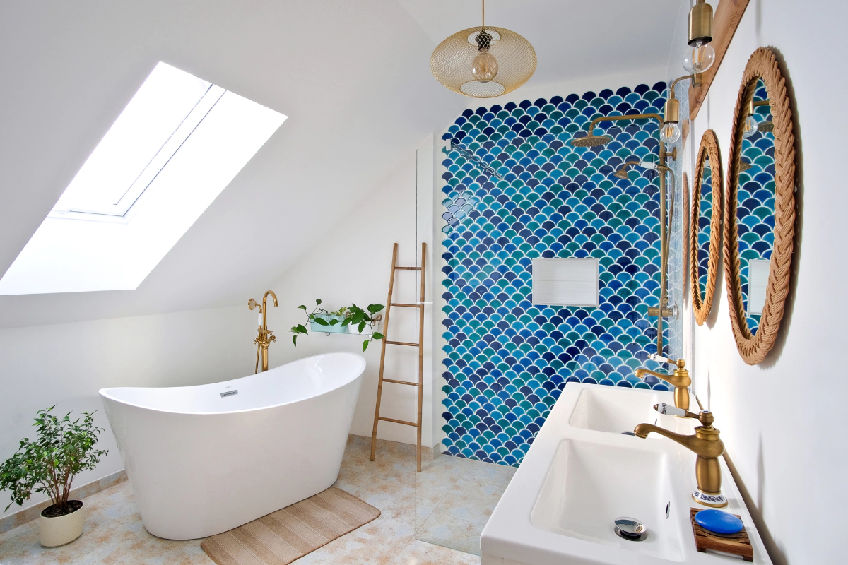 Badezimmer im maritimen Stil